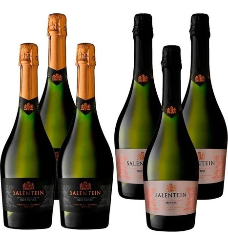 Espumante Salentein 3 Brut Nature 750ml + 3 Brut Rose 750ml 