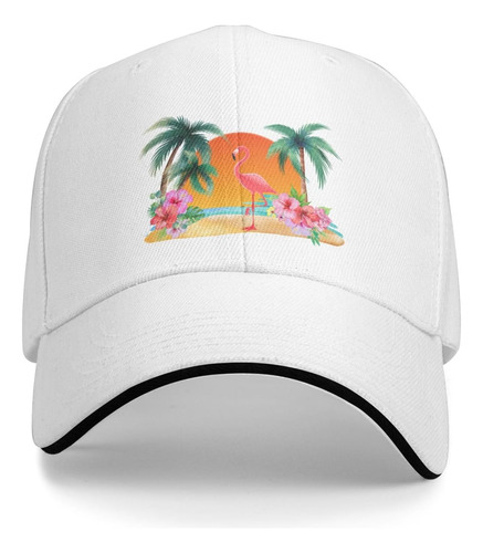 Flyjbs Gorra Béisbol Unisex Con Diseño Palmera Flamenco, Al