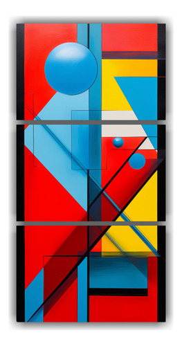 75x150cm Cuadro Decorativo Geométrico Colores Primarios Int