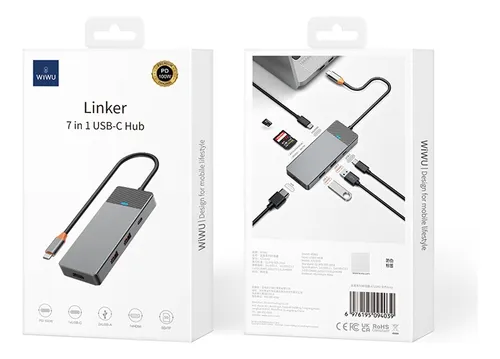 Wiwu Linker Hub 7 En 1 Usb-c + Hdmi + Sd + Usb A