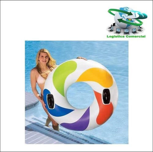 Anillo Flotador Inflable Adulto Con Asas 58202 Intex 119cm