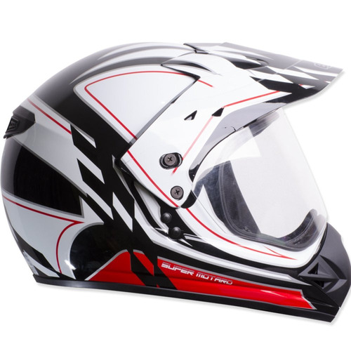 Capacete Ebf 60 Viseira Anti Risco Motard Gride Cross Branco