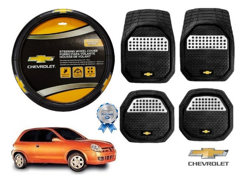 Kit Tapetes 4pz + Volante Plata Chevrolet Chevy C2 2005