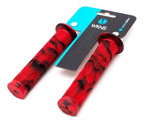 Puños Wkns Grips Camuflados Negro Y Rojo Linea Pro Bmx 