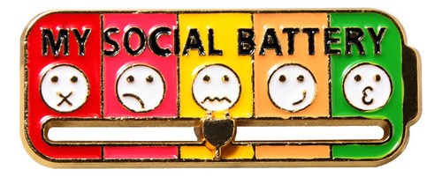 Alfiler Social Battery Pin My Social Battery Para Solapa, Es