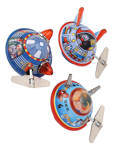 Juguete Vintage Wind Up Spacecraft Coleccionable Clockwork S