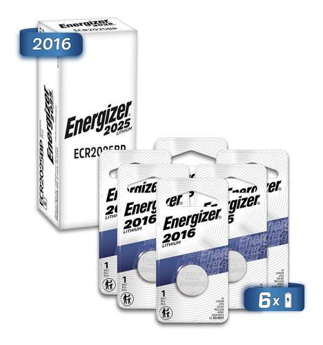 Pila Boton Energizer 2016 Litio Blister 6 Unidades