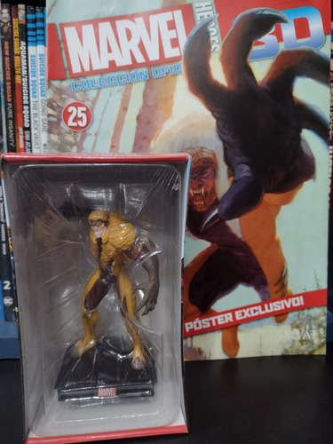 Sabretooth Marvel Heroes 3d Con Fascículo Salvat