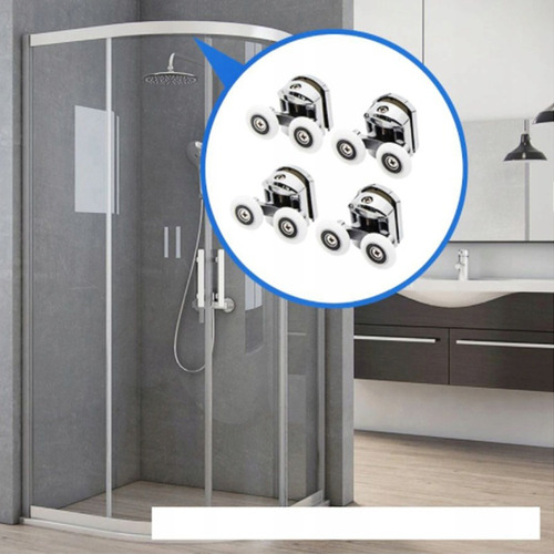 Polea De Puerta Corredera De Vidrio Para Baño, Doble Rueda D