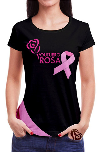 Blusa Outubro Rosa Feminina Baby Look Roupas Camiseta Camisa