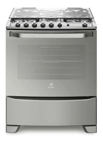 Cocina Electrolux 76SAS a gas/eléctrica 5 hornallas  acero inoxidable 110V/220V puerta con visor 125.1L