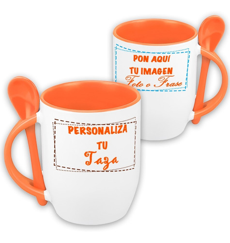 Pack 12tazas Personalizadas Con Cuchara 