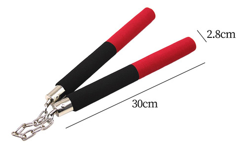 Treinamento De Brinquedo Nunchucks Acolchoado De Vermelho
