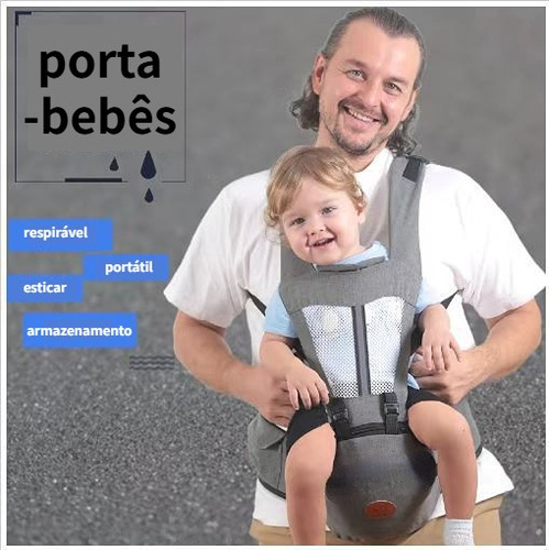 Bolsa Canguru Ergonômico Bebê 4 Em 1 Cor Azul
