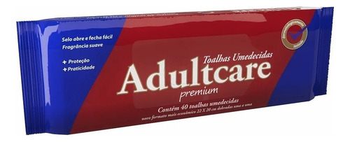 12 Pacotes - Toalha Umedecida Adultcare - Com 40 Toalhas