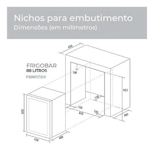 Frigobar Suggar Fb8812ix 88 Litros Inox 220v