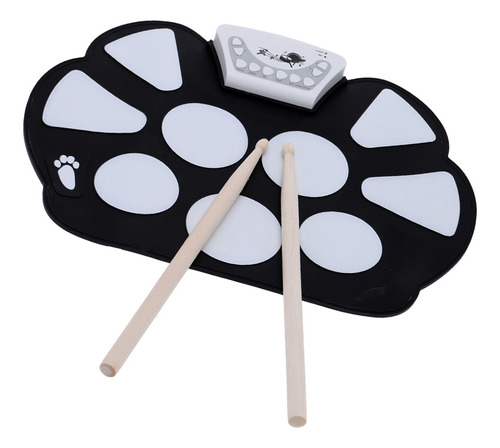 Kit Electrónico Portátil Roll Up Drum Pad Stick De Silicona