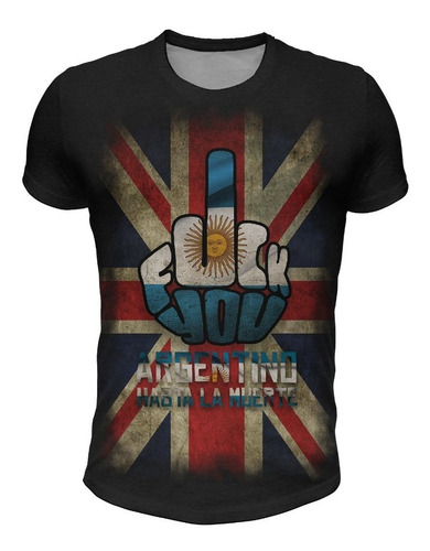 Imagen 1 de 2 de Remera Argentina Hasta La Muerte Malvinas Mod 4