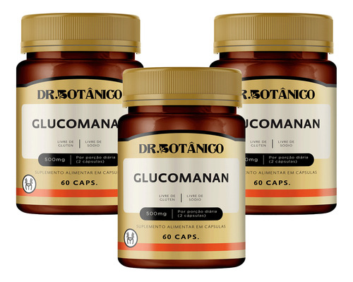 Combo 2 Un Glucomanan 500mg 60 Caps Dr Botanico