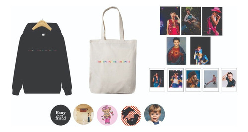 Paquete Sudadera, Bolsa, Fotos, Y Botones Harry Styles