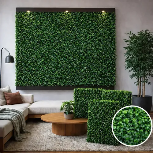 Panel para Jardín Vertical ZULEIKA WALLTILE, Follaje Sintético de 60x40 Cm