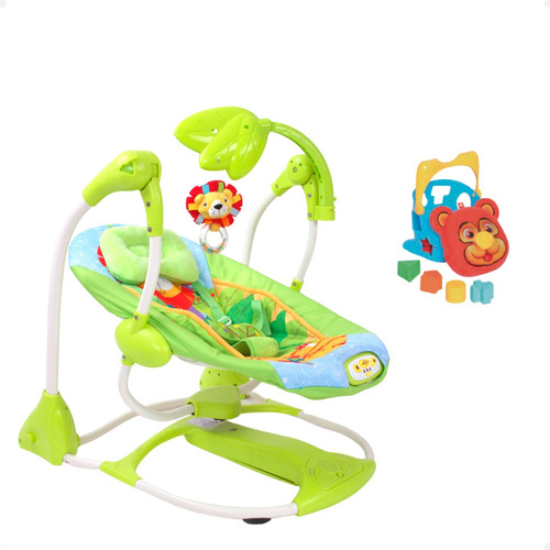 Set Silla Mecedora Bebe Cuna Movil Y Vibracion Mas Juguete 