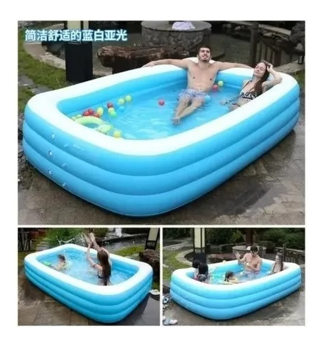 Piscina Inflable Rectangular Niños Verano Diversión 2 Metros