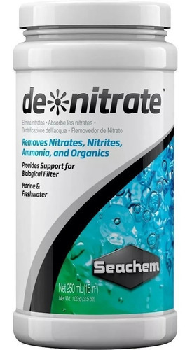 Eliminador de nitrato Seachem de Denitrate, 250 ml, para acuario