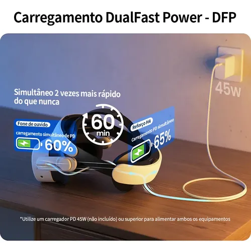 Kiwi Design H4 Boost Faixa Vr Com Bateria Para Quest 3/3s