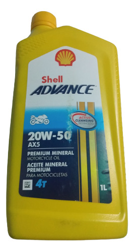 Aceite 4 Tiempos 20w50 Mineral Shell Ax5 Advance Para Motos
