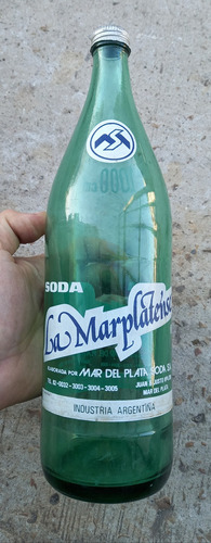 Antigua Botella Soda La Marplatense Con Tapa A Rosca