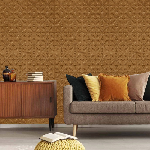 Placa Autoadhesiva 3d Revestimiento Decorativo Pared Interior Panel Vinílico Pack X5 M2 - Sheshu Color Marron