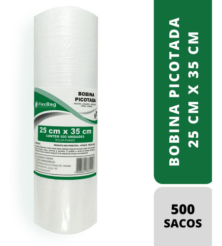 Plastico Bobina Picotada Saco 25x35 Rolo C/ 500 Sacos * Full