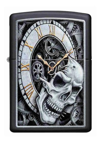 Encendedor Zippo Skull Clock Design Negro Zp29854