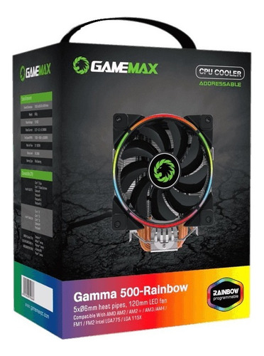 Cpu Cooler Disipador De Calor Gamemax Gamma 500-rainbow Rgb