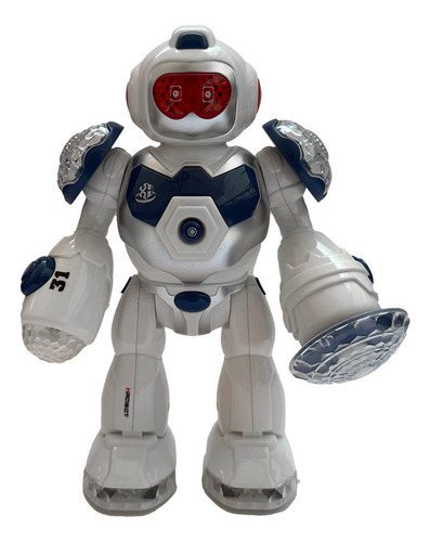 Robot 5 Con Luces Y Sonido Robot Con Luces Blanco