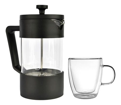 Pack Cafetera Francesa 600ml +taza Doble Pared 350ml Simplit