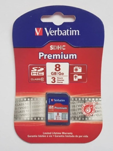 Tarjeta De Memoria Verbatim Sdhc 8gb Premium