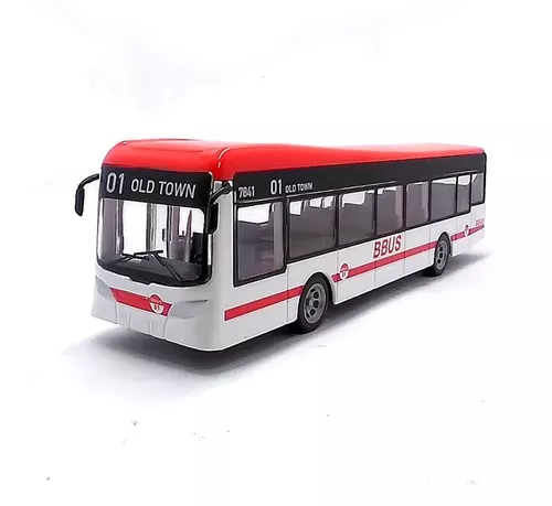 Onibus Urbano City Bus 1:50 Burago Vermelho