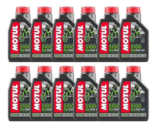 Aceite De Motor A Gasolina 4 Tiempos Motul 5100 15w50 12 Pz