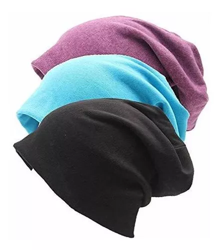 Gorro de noche de algodón con punta azul real, gorro para dormir