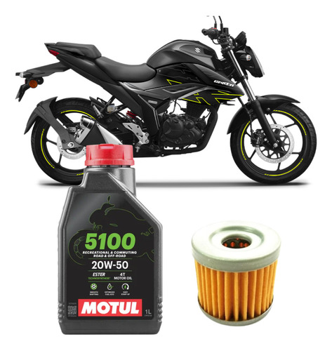Kit De Mantencion Motul 20w50 Para Gixxer 150