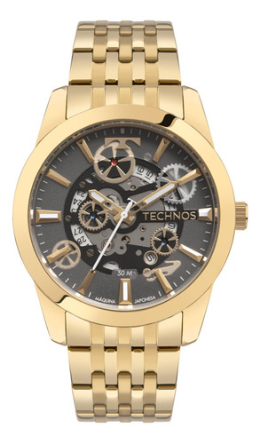 Relógio Technos Masculino Automático Dourado - 8215at/1p
