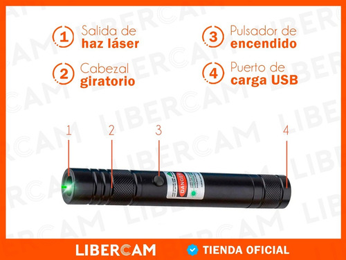 Imagen 6 de 10 de Puntero Laser Profesional Verde 50mw Alto Alcance Real