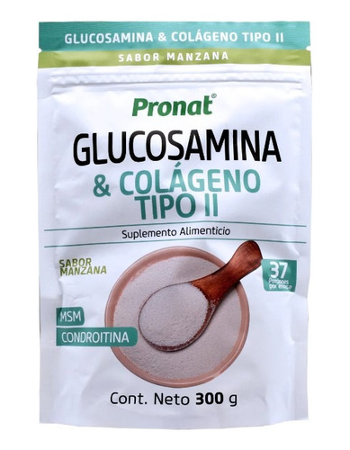 Glucosamina Y Colágeno Tipo Ii Sabor Manzana 300gr Pronat