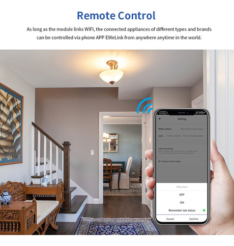 Módulo De Disyuntor Inteligente App Control Wifi Rf433