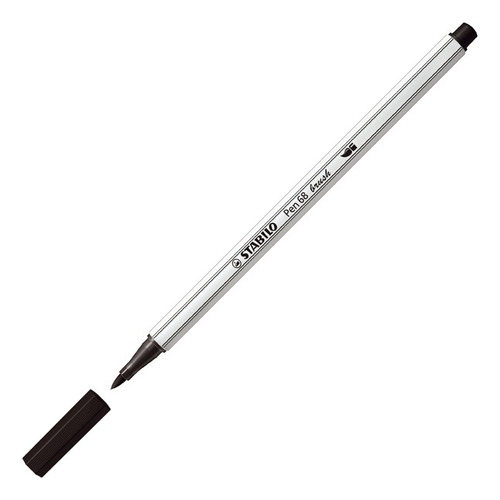 Marcador Punta Pincel Brush Pen 68 Negro - Stabilo