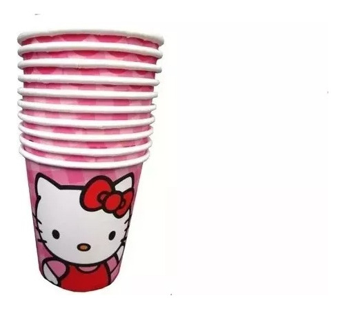 Pack X 10 Vasos Descartables Hello Kitty Original Y Oficial