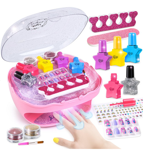 Kit De Esmalte De Uñas Para Niñas De 7 A 12 Años, Juguet.