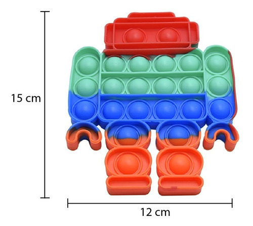Imagen 2 de 7 de Kit 2 Pzas Robot Fidget Grande Pop It Juguete Burbujas Niños